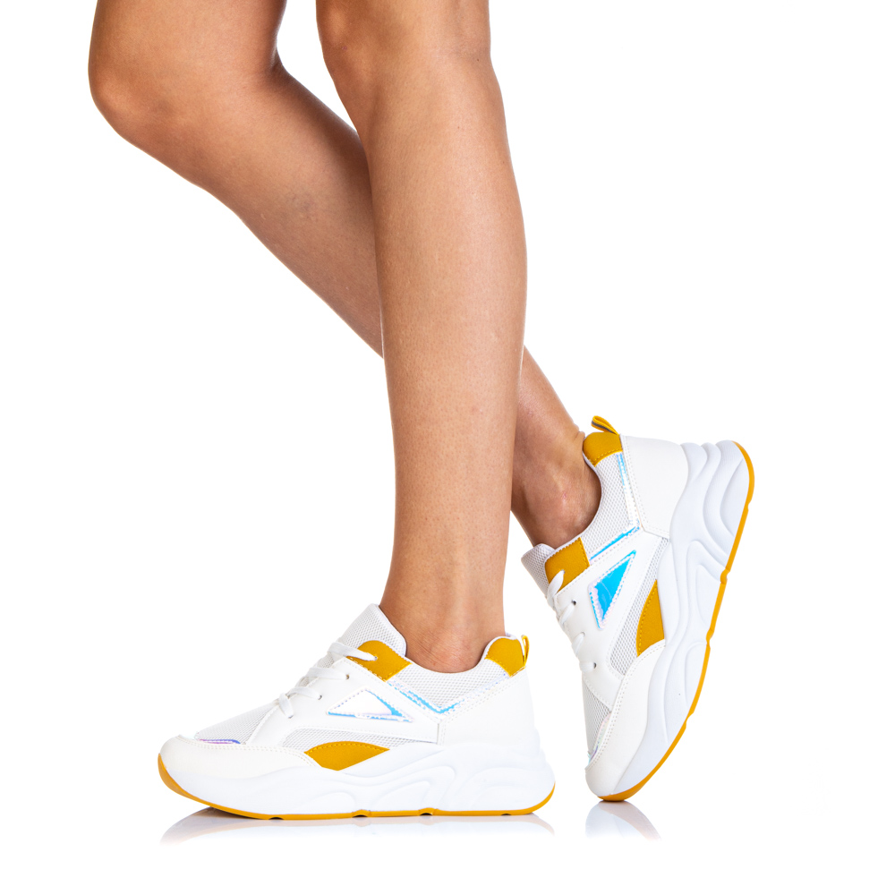 Γυναικεία αθλητικά παπούτσια   Artiva κίτρινα, 3 - Kalapod.gr